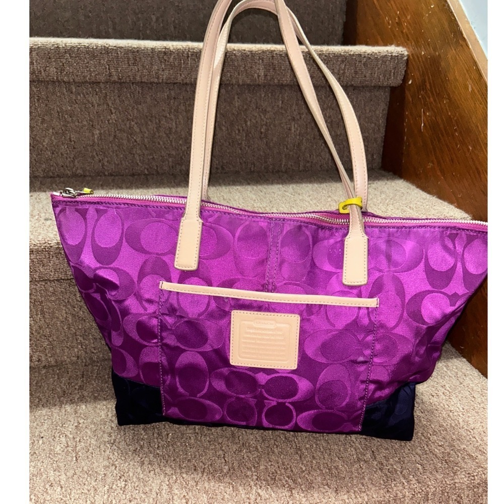Coach legacy weekend east west‎ zip Tote Bag purse - Gem